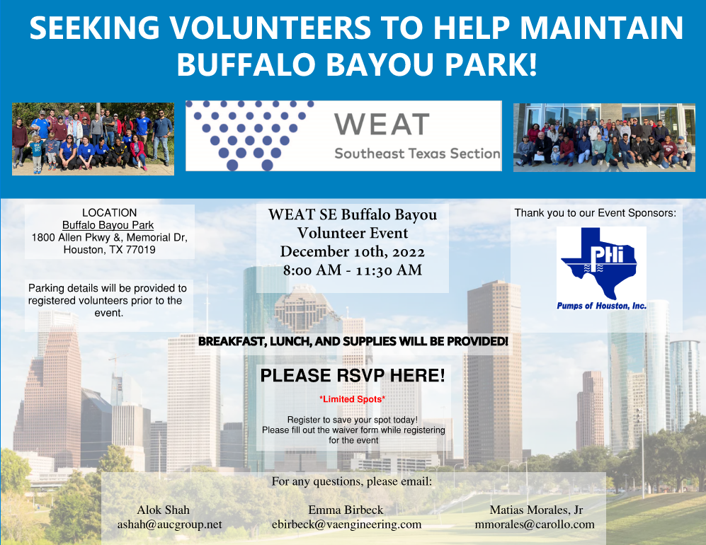 YP Volunteer Event – Buffalo Bayou Park Clean Up